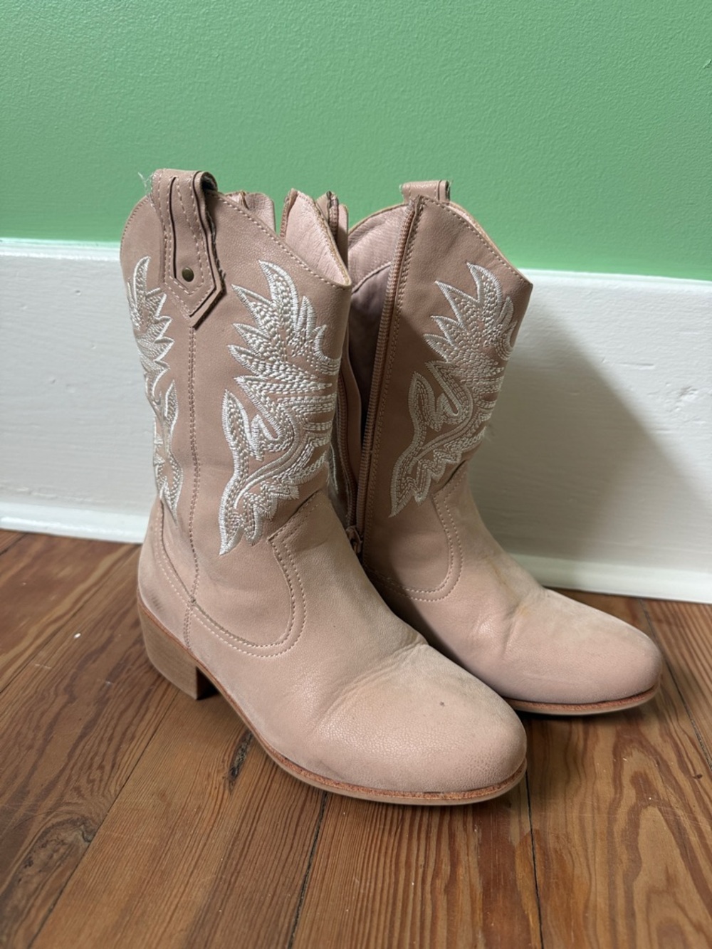 Girl’s MIA Blush Embroidered Western Ankle Boots